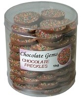 Freckles Milk Chocolate 1036g Barrels, and 500g Half Barrels